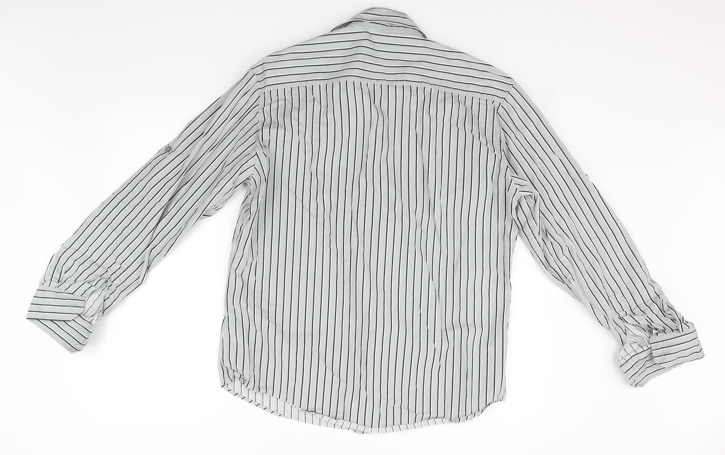 NEXT Mens Grey Striped   Button-Up Size L