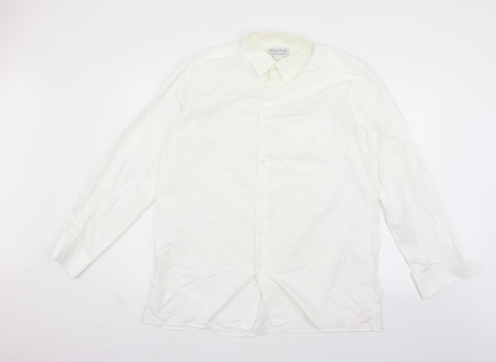 royal gold Mens Silver Button-Up Size 16.5
