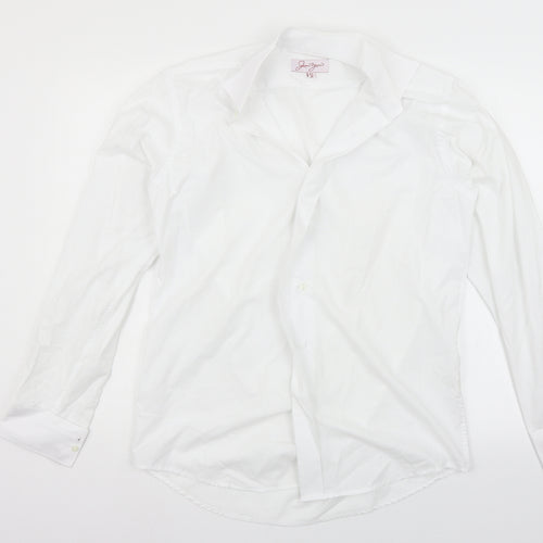 jean years Mens White    Button-Up Size 15.5