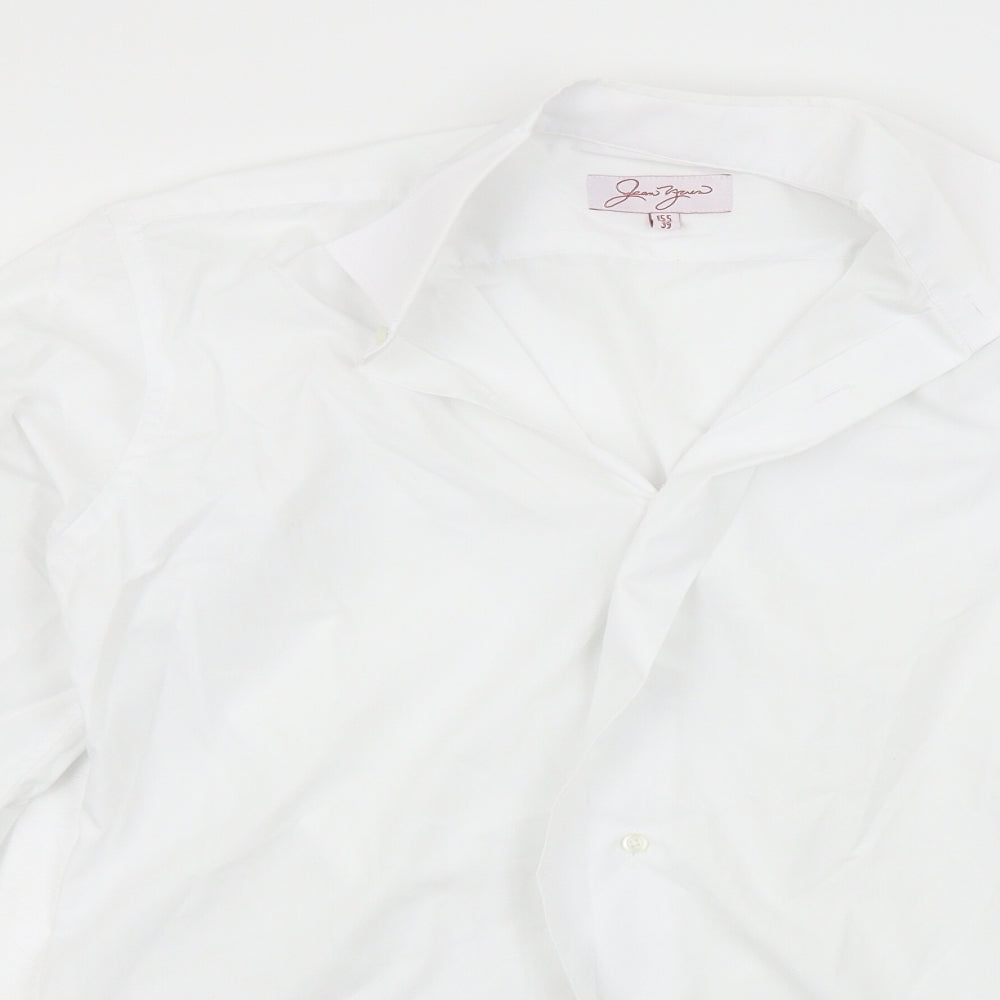 jean years Mens White    Button-Up Size 15.5