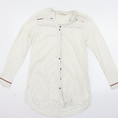 Cream Womens White   Basic Button-Up Size 10