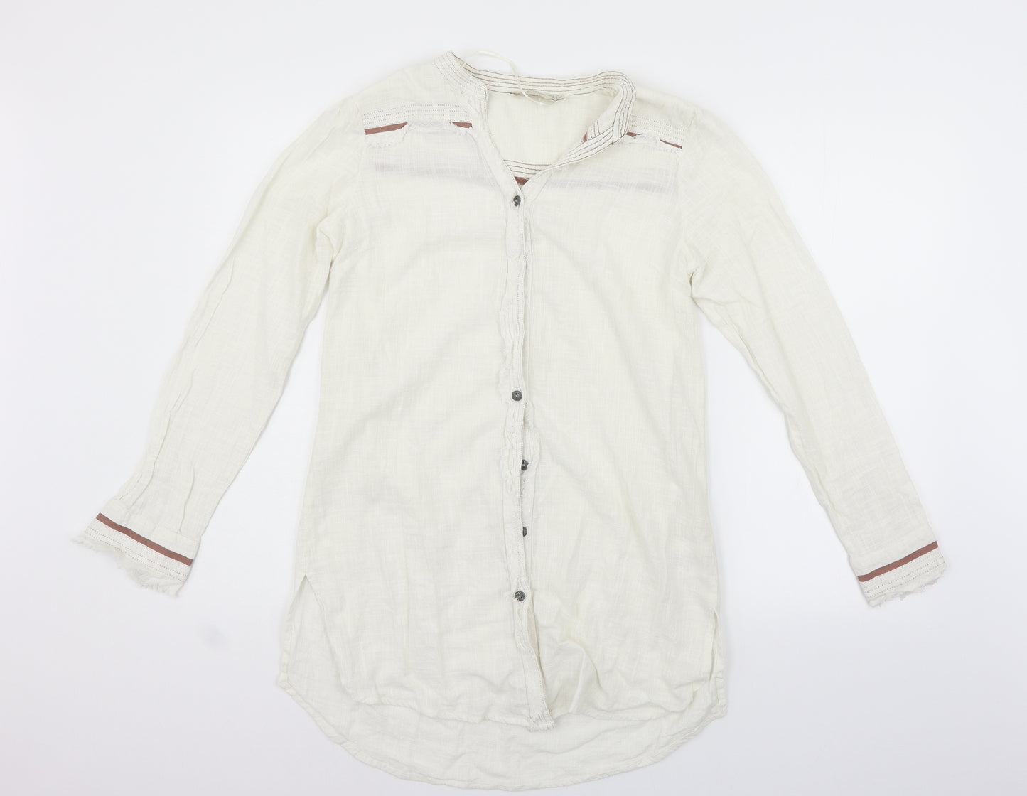 Cream Womens White   Basic Button-Up Size 10