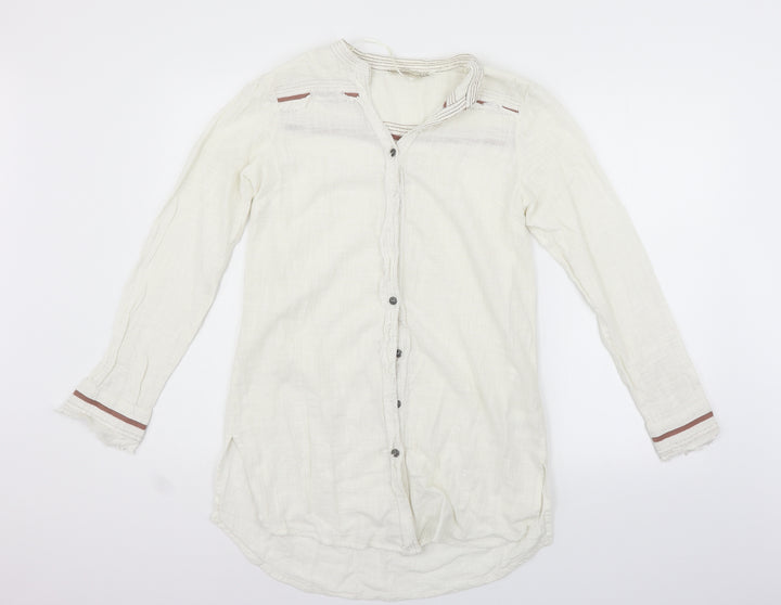 Cream Womens White   Basic Button-Up Size 10