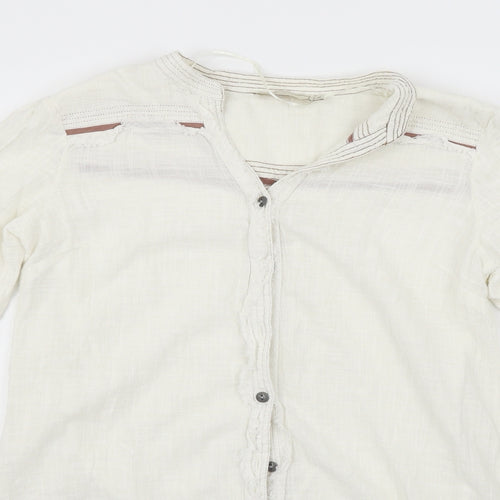 Cream Womens White   Basic Button-Up Size 10