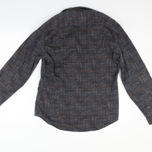 Autograph Womens Grey Check  Basic Button-Up Size L