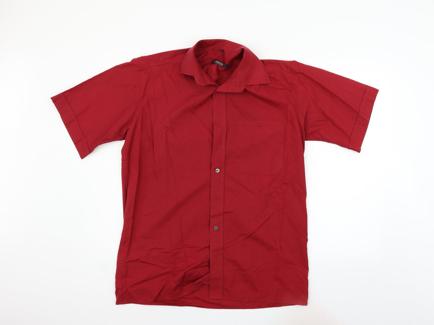 Eterna Mens Red    Button-Up Size 15.5