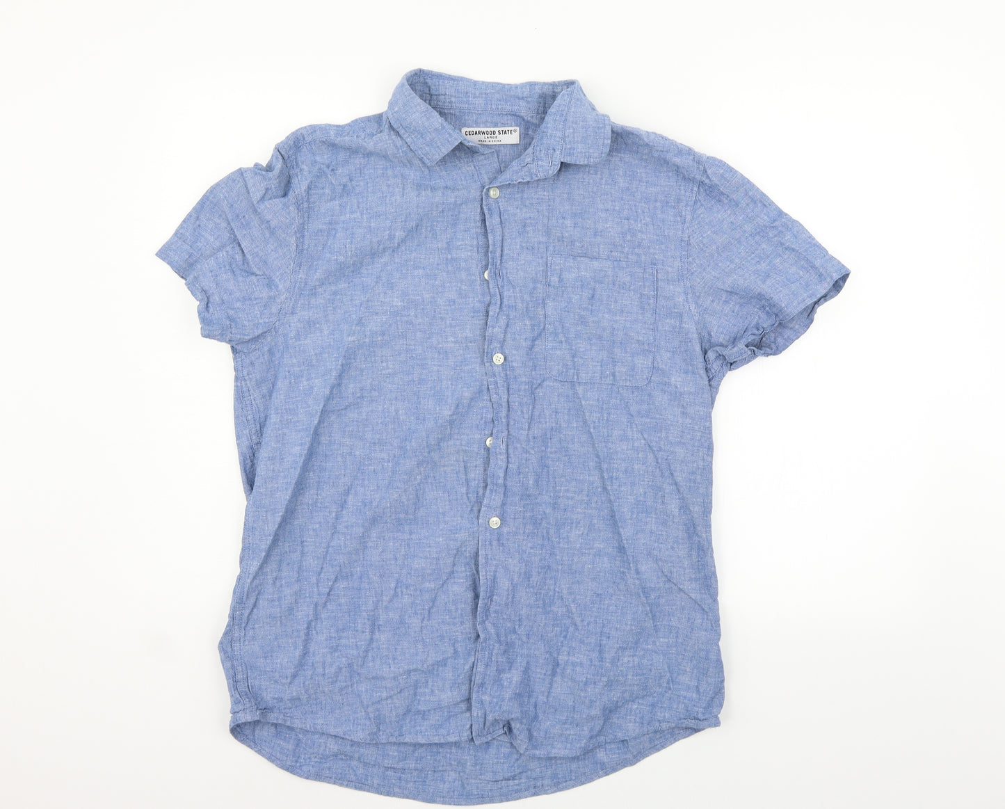 Cedar Wood State Womens Blue   Basic Button-Up Size L