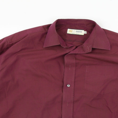 Marks and Spencer Mens Purple    Button-Up Size 15.5