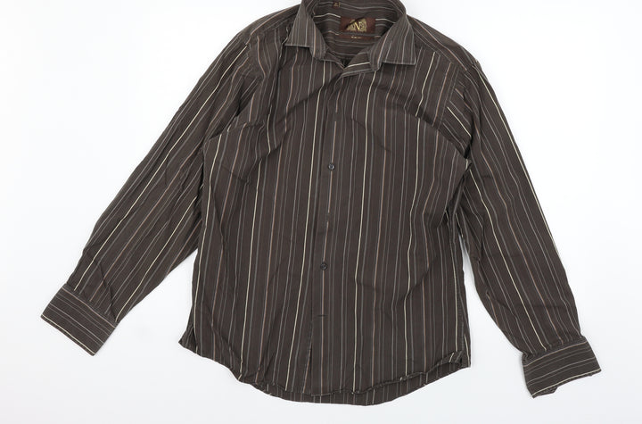 NEXT Mens Brown    Button-Up Size 16