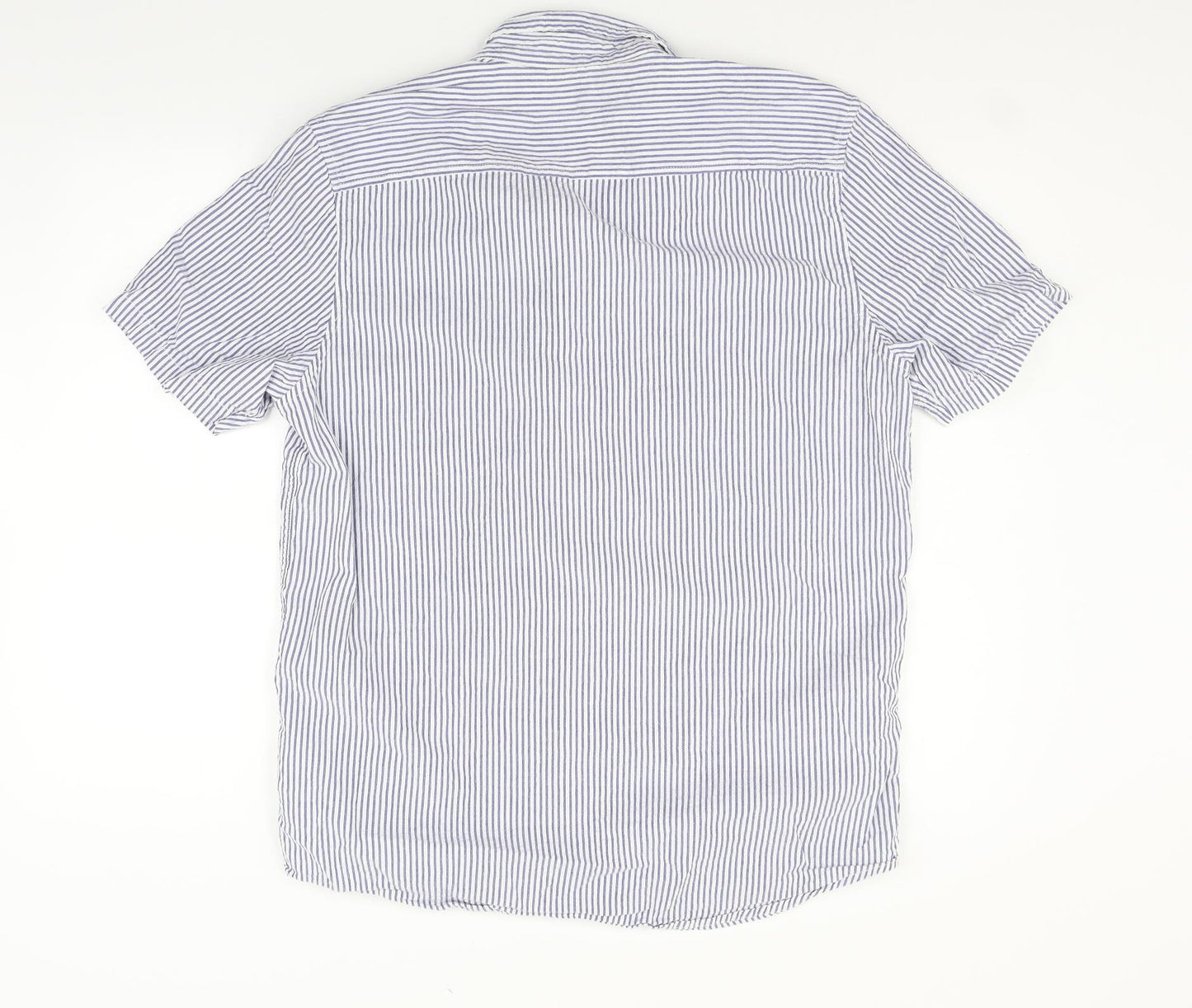 Primark Womens Blue Striped  Basic Button-Up Size XL