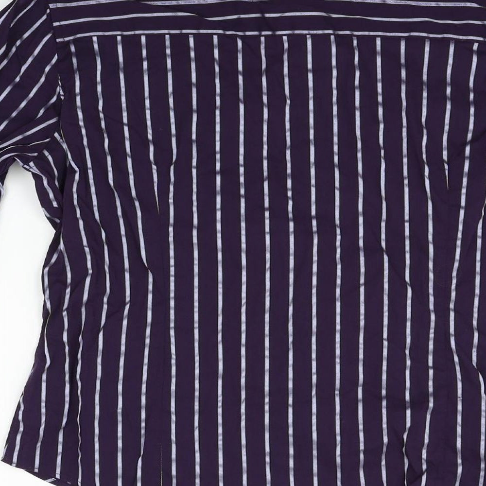 Tabi Mens Purple Striped   Button-Up Size M