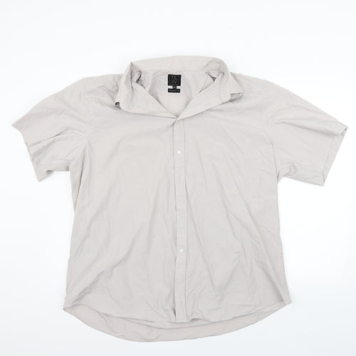 T&W Mens Grey    Button-Up Size 18.5