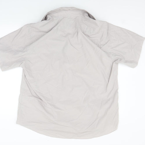 T&W Mens Grey    Button-Up Size 18.5