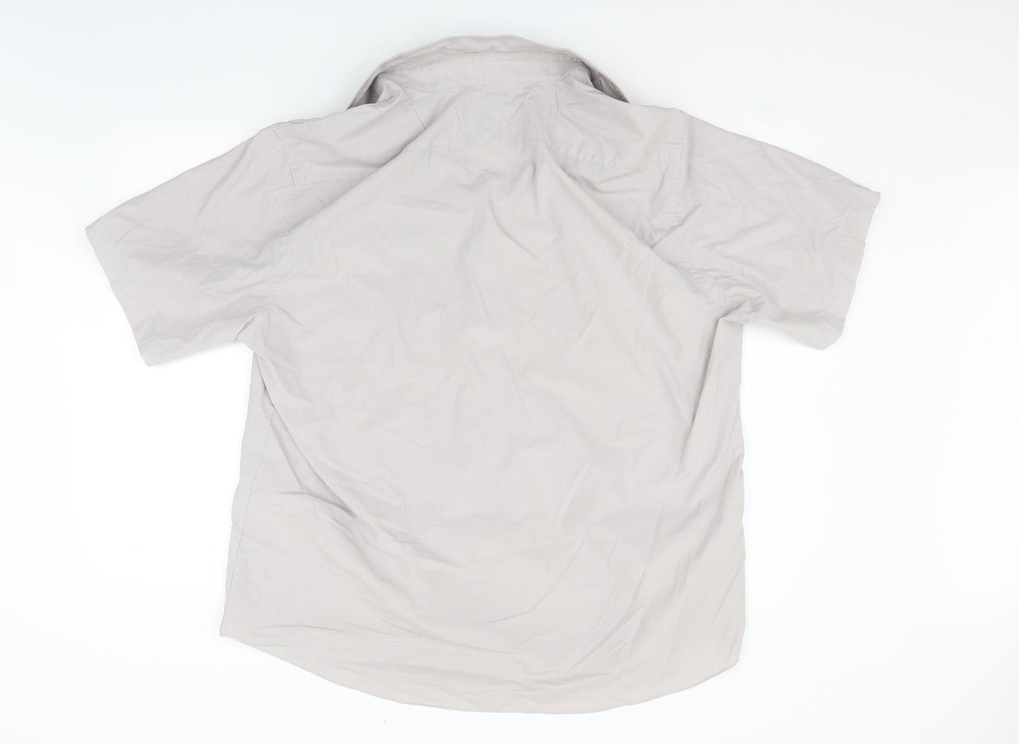 T&W Mens Grey    Button-Up Size 18.5