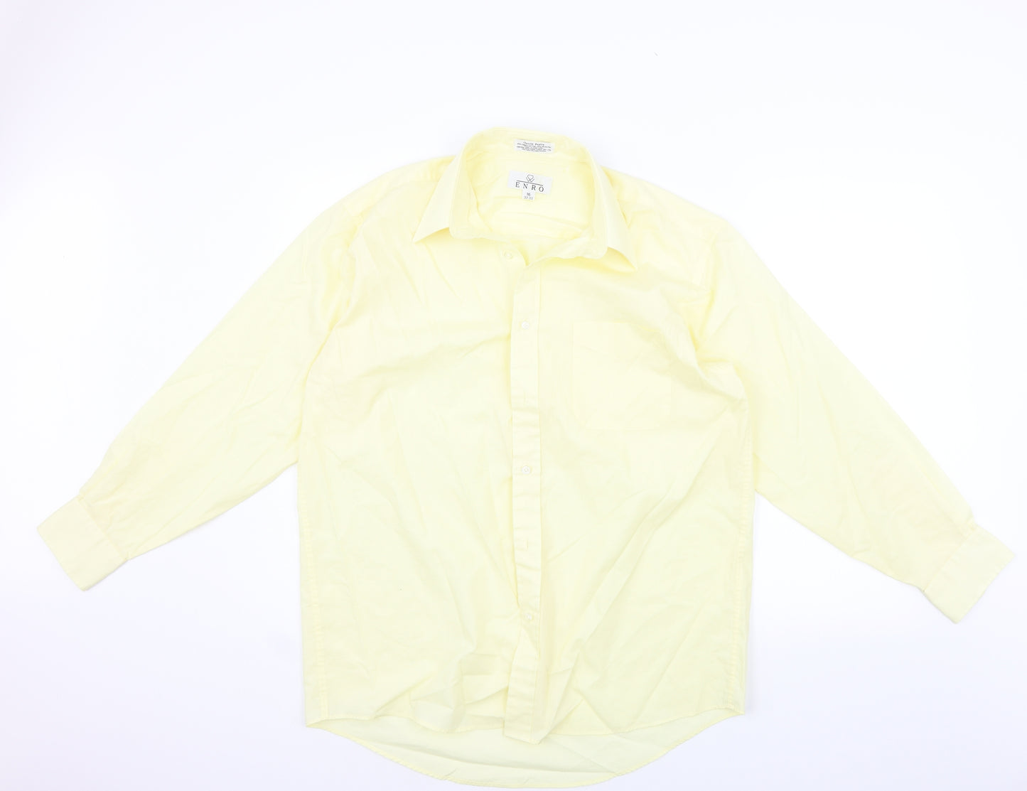 ENRO Mens White    Button-Up Size 16