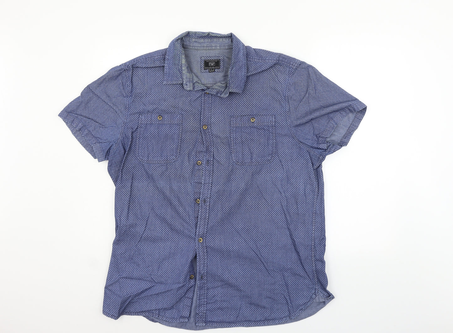 F&F Mens Blue    Button-Up Size XL