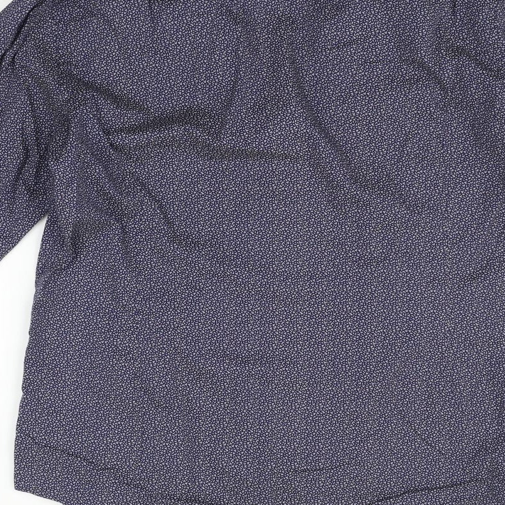 Charles Tyrwhitt Mens Blue Geometric   Button-Up Size 16.5