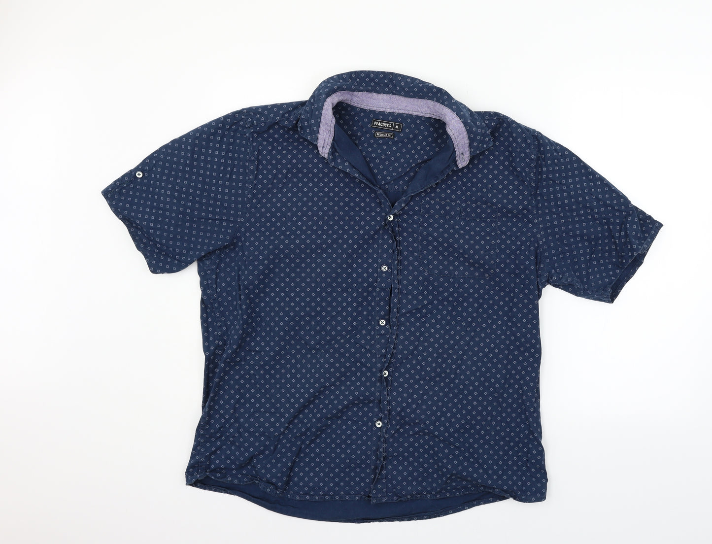 Peacocks Mens Blue    Button-Up Size XL