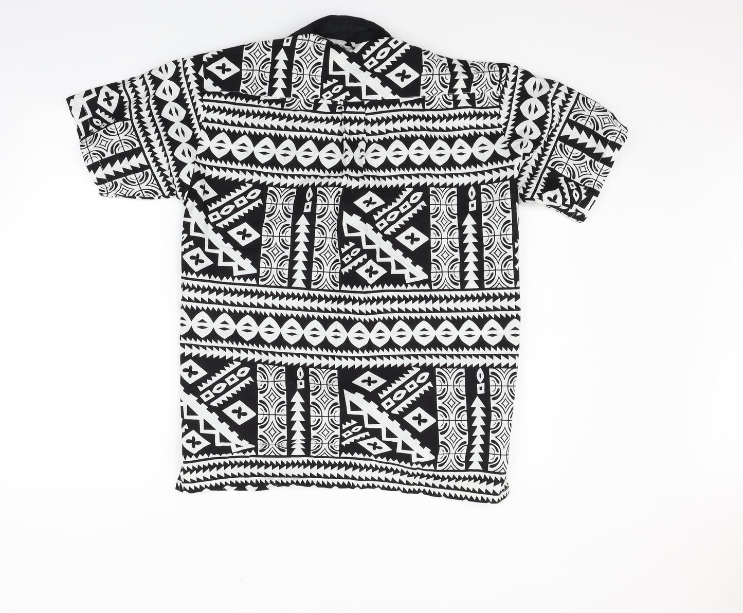 Tepa Womens Black Geometric  Basic Button-Up Size S