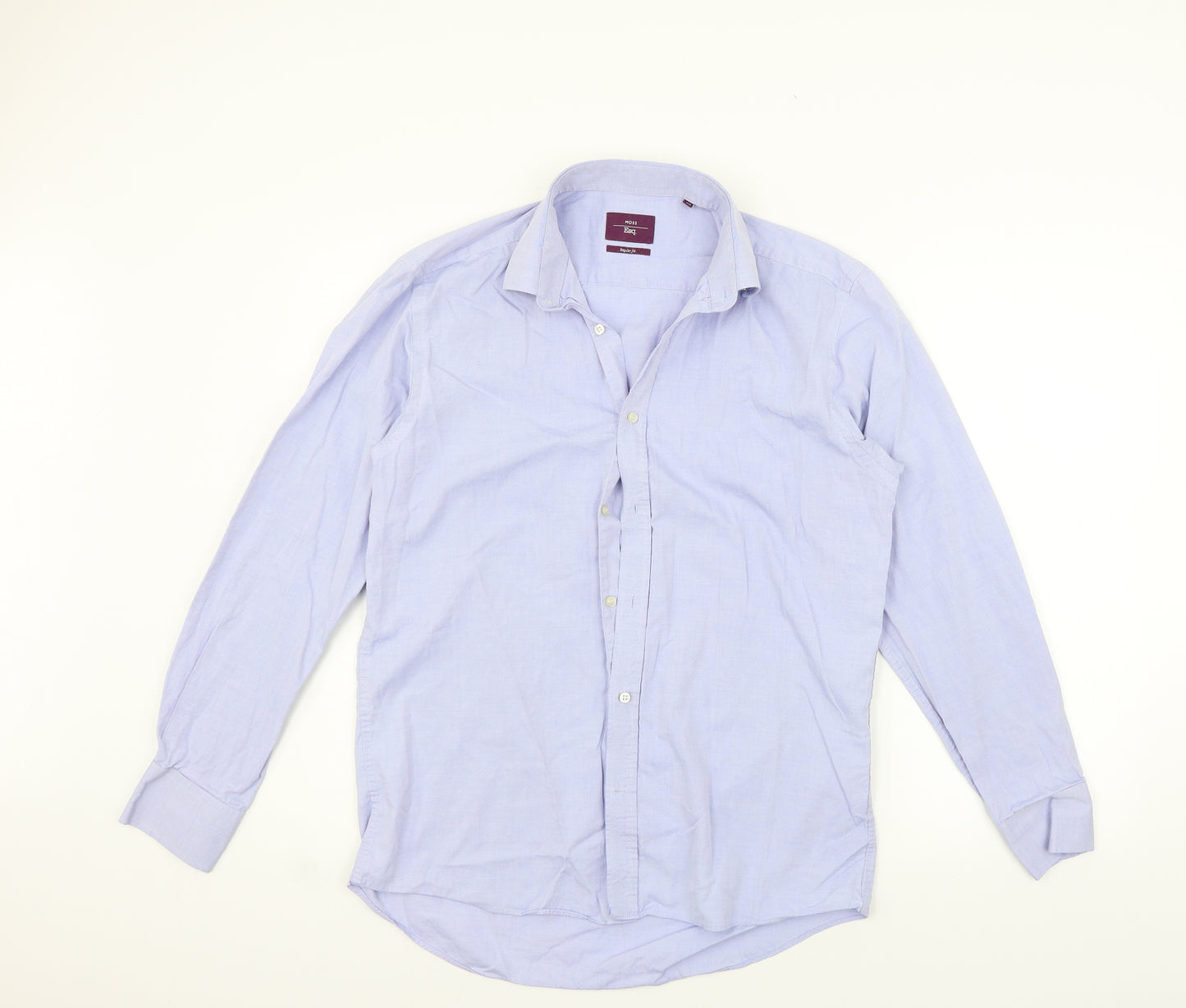 MOSS Mens Blue Striped   Button-Up Size 15.5