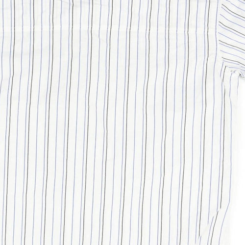 ox Womens Silver Striped  Basic Button-Up Size M