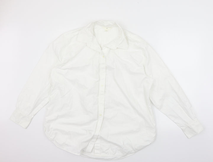H&M Mens White    Button-Up Size M