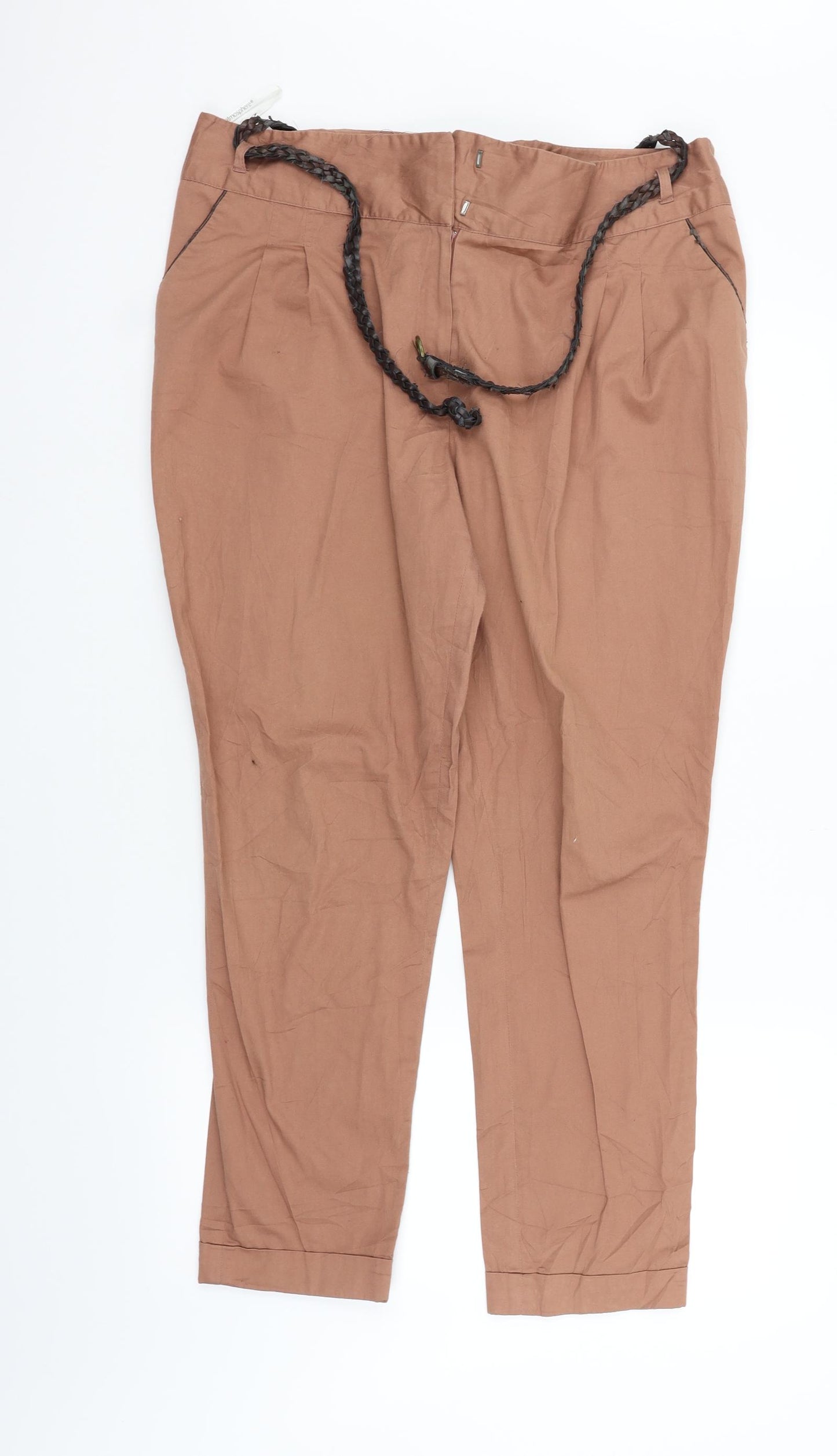 Atmosphere Womens Beige   Trousers  Size 18 L27 in - BELTED