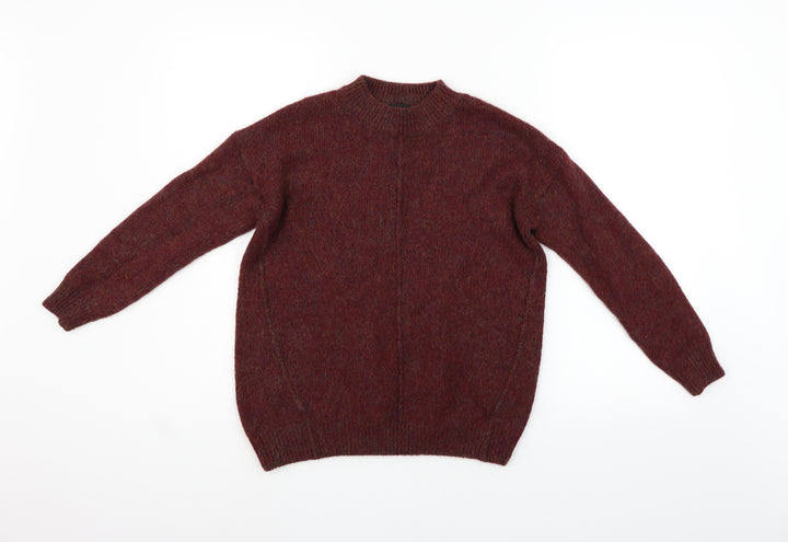 Topshop Womens Red Henley Jumper Size 10