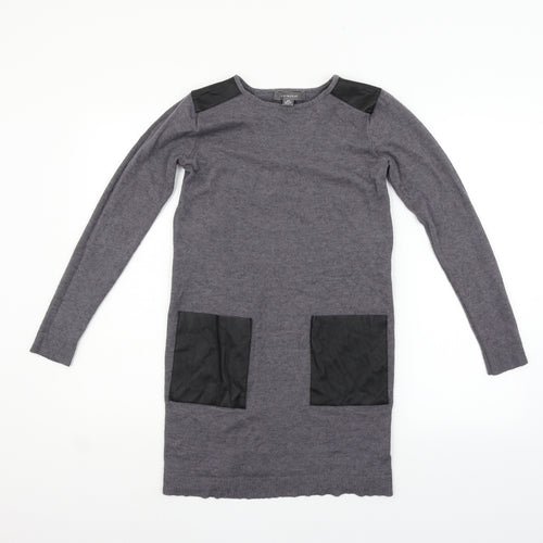 Primark Womens Grey   Jumper Dress  Size 2XS
