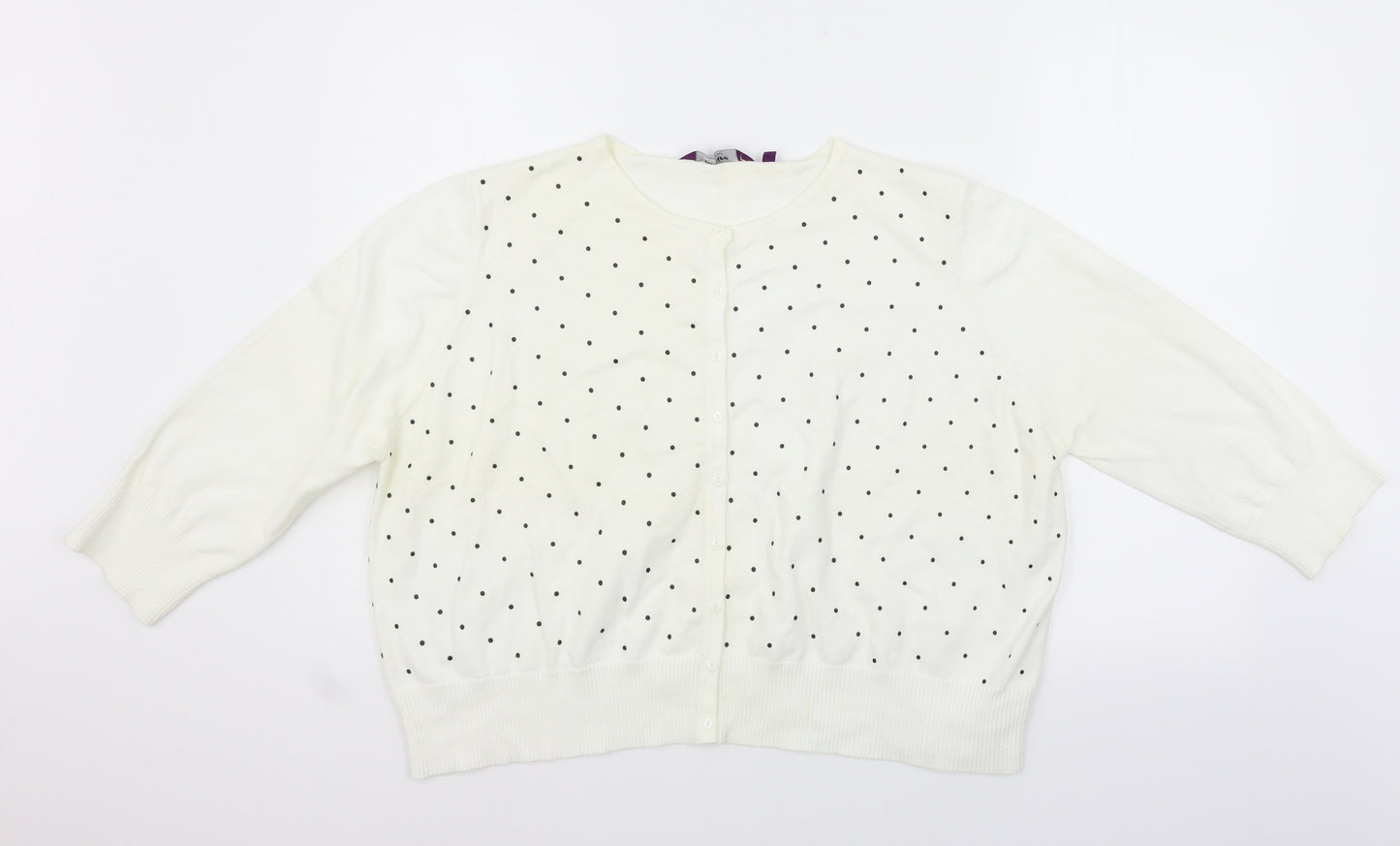 New Look Womens Silver Polka Dot  Cardigan Jumper Size 26