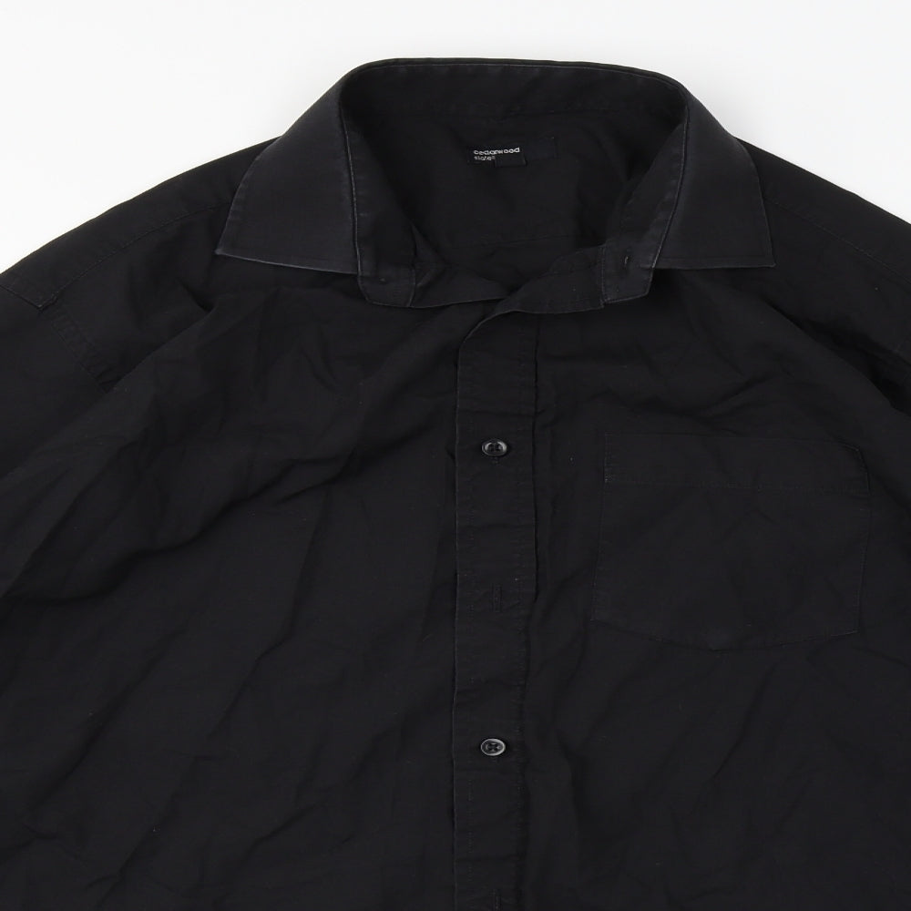 Cedar Wood State  Mens Black    Dress Shirt Size 16