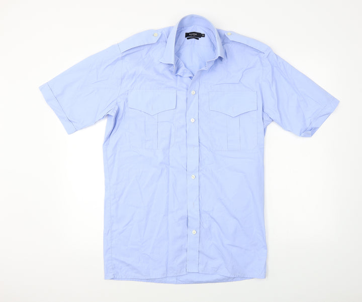 Bosweel Mens Blue Dress Shirt Size 15