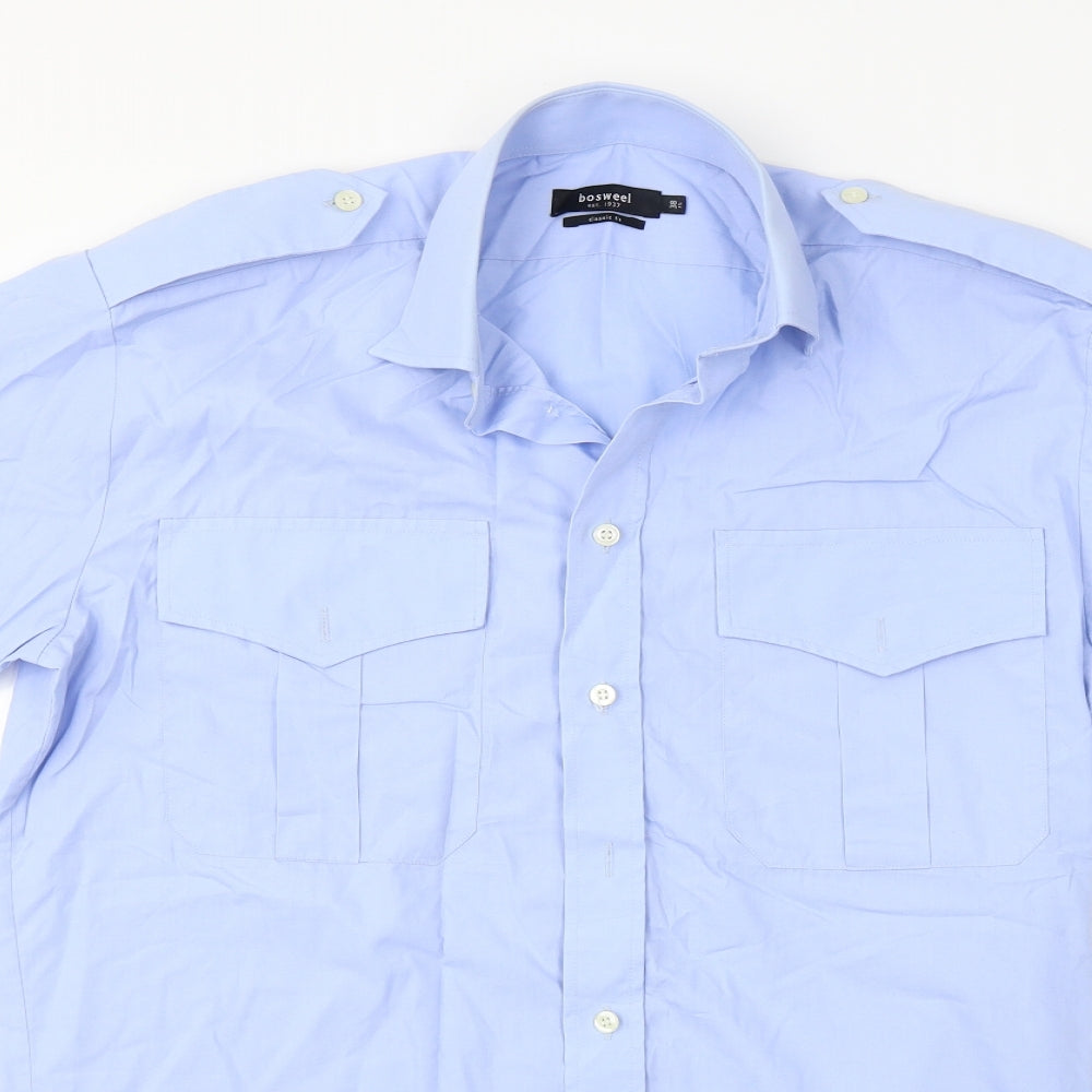 Bosweel  Mens Blue    Dress Shirt Size 15