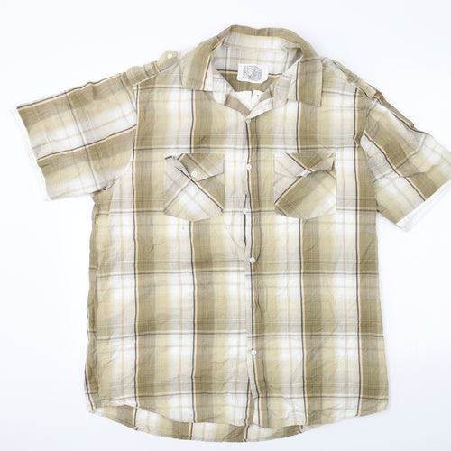 BHS  Mens Brown Check   Button-Up Size XL