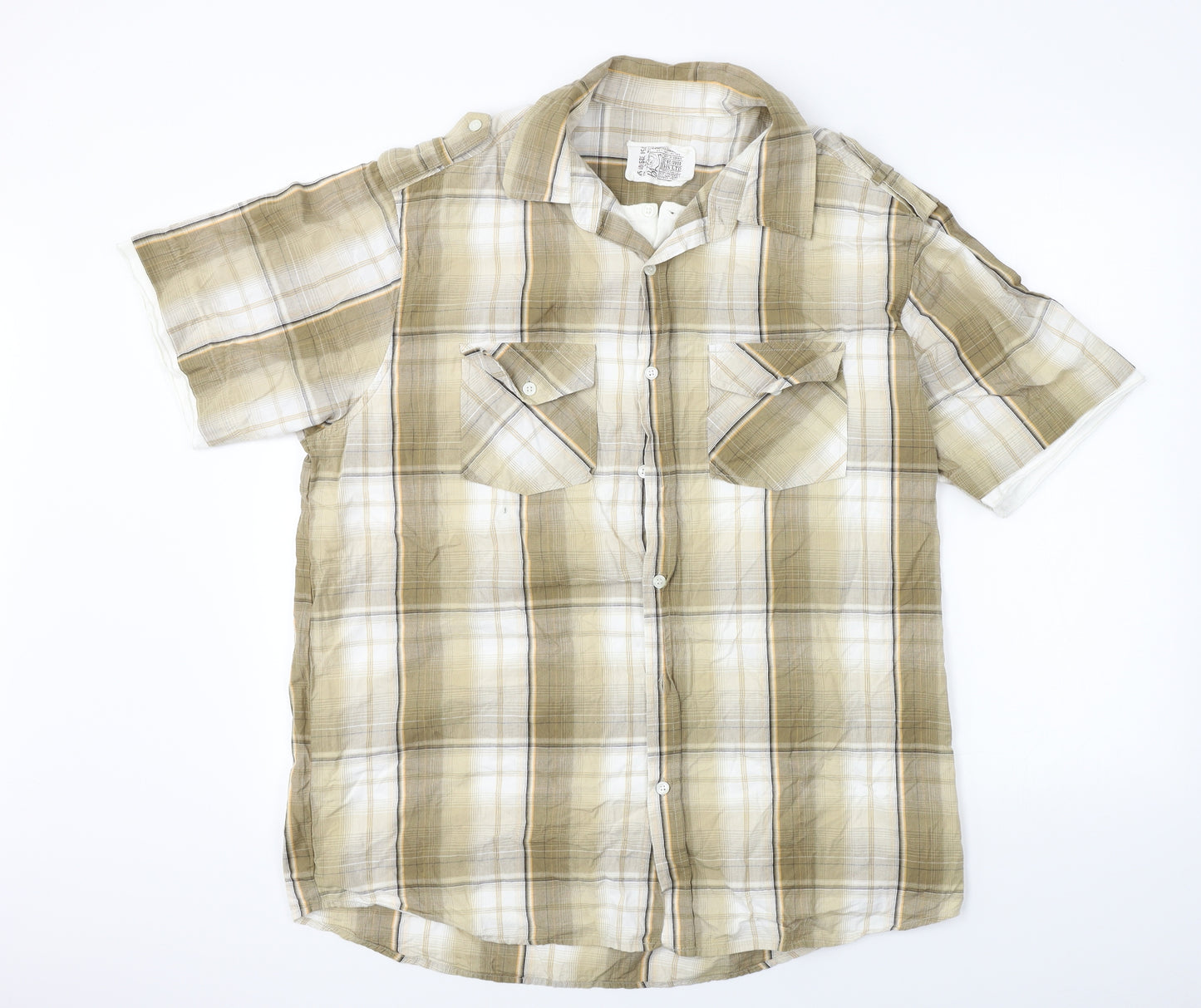 BHS  Mens Brown Check   Button-Up Size XL