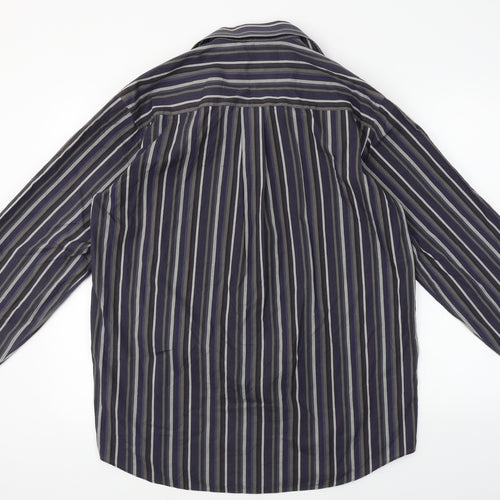 Morgan Mens Blue Striped   Button-Up Size 42