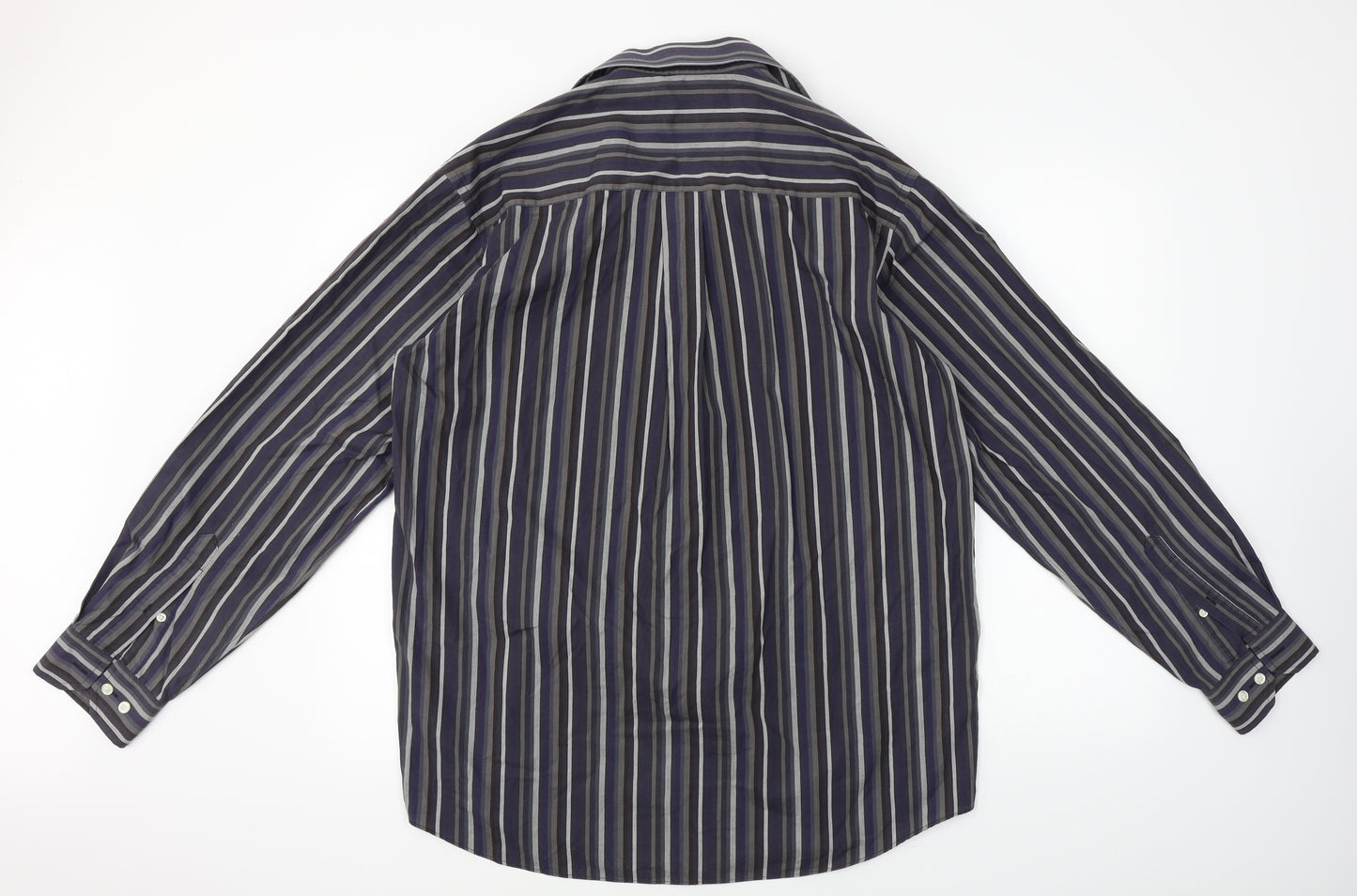 Morgan Mens Blue Striped   Button-Up Size 42