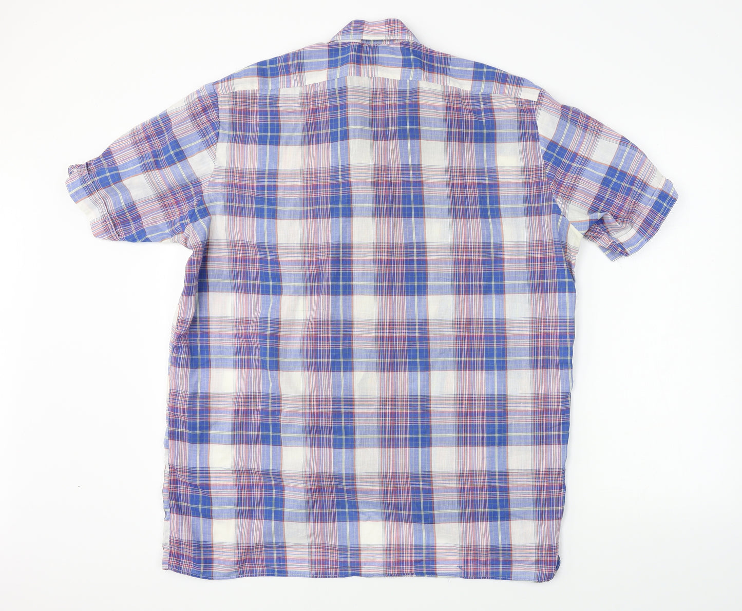 young star Mens Blue Check   Button-Up Size 43