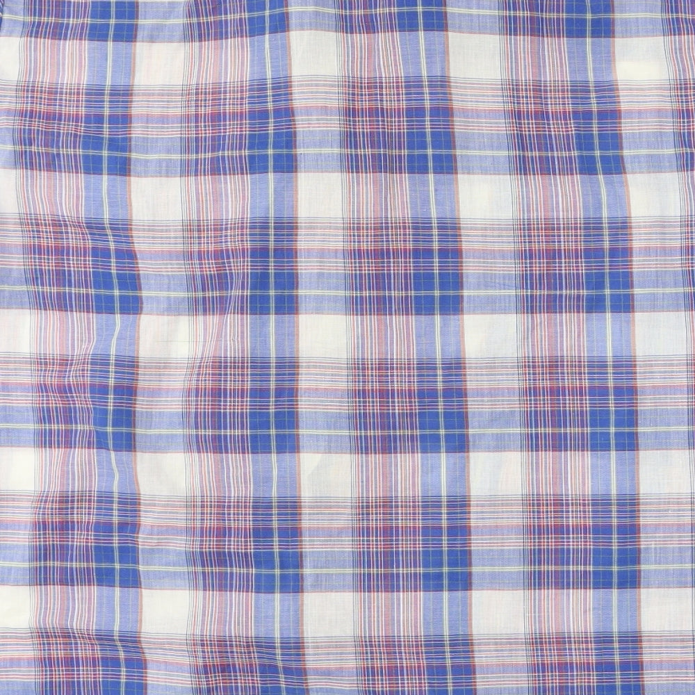 young star Mens Blue Check   Button-Up Size 43