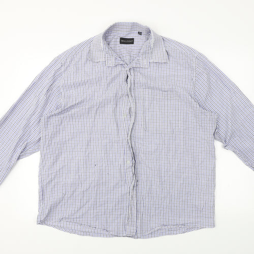 MALDINI  Mens Blue Check   Button-Up Size XL
