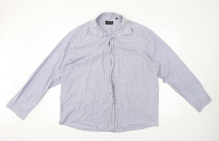 MALDINI  Mens Blue Check   Button-Up Size XL