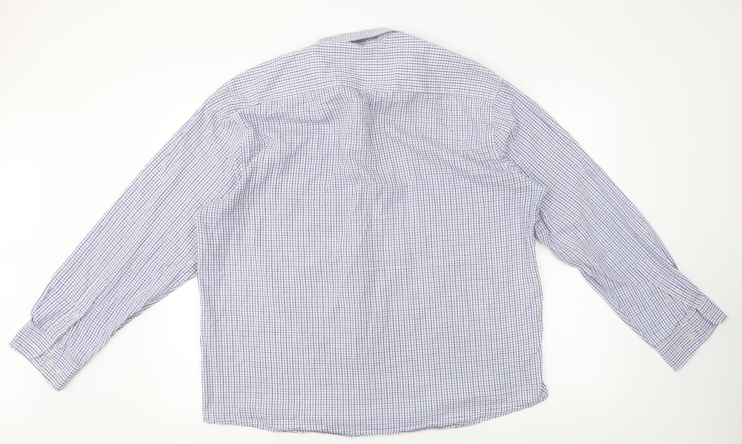 MALDINI  Mens Blue Check   Button-Up Size XL
