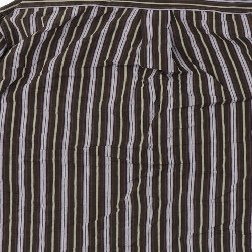 tailor & son Mens Brown Striped   Button-Up Size M