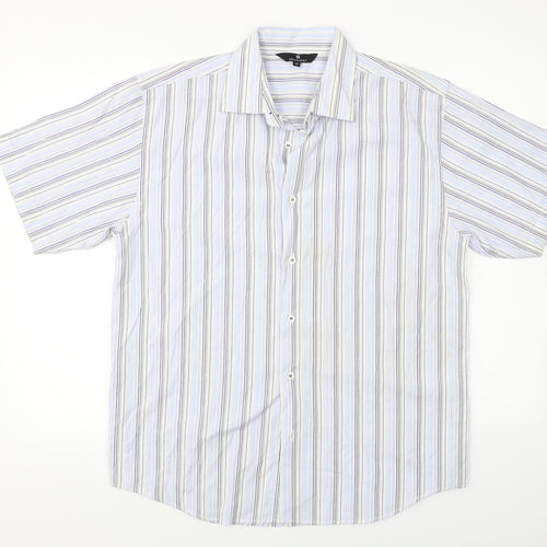 UrbanSpirit  Mens White Striped   Button-Up Size S