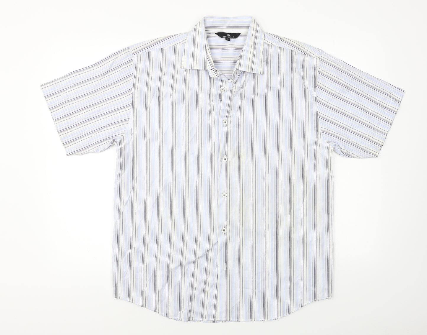 UrbanSpirit  Mens White Striped   Button-Up Size S