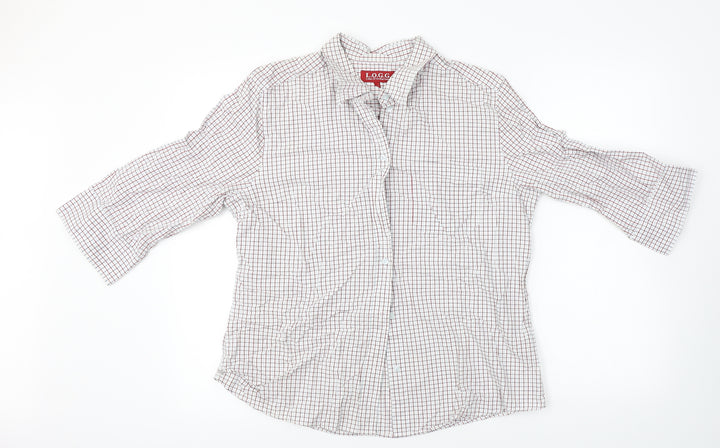 L.O.G.G     Mens White Check   Button-Up Size 44