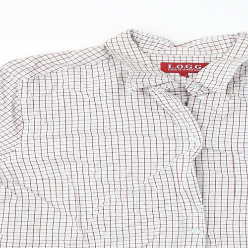 L.O.G.G     Mens White Check   Button-Up Size 44