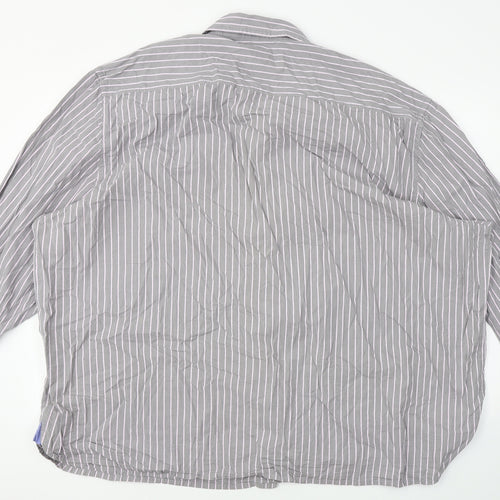 Williams & Brown  Mens Grey Striped   Dress Shirt Size 4XL