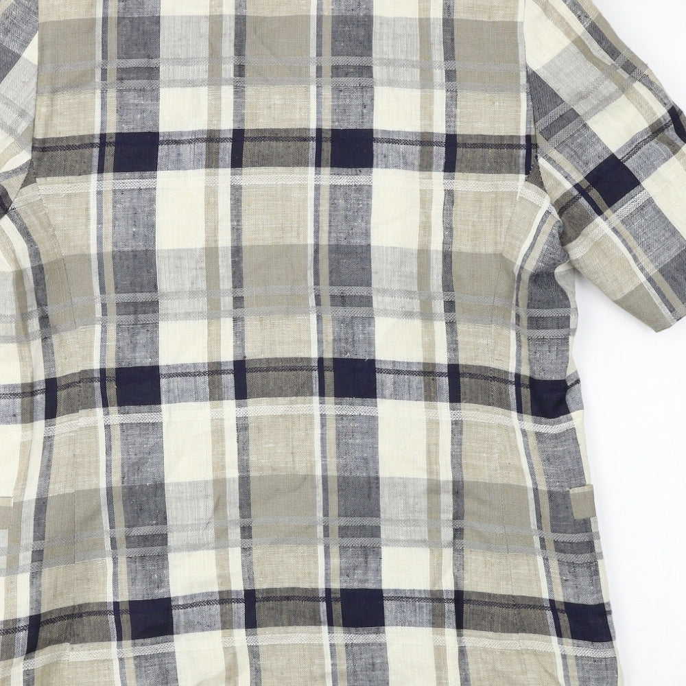 Preworn  Womens Black Check  Jacket Coat Size 14