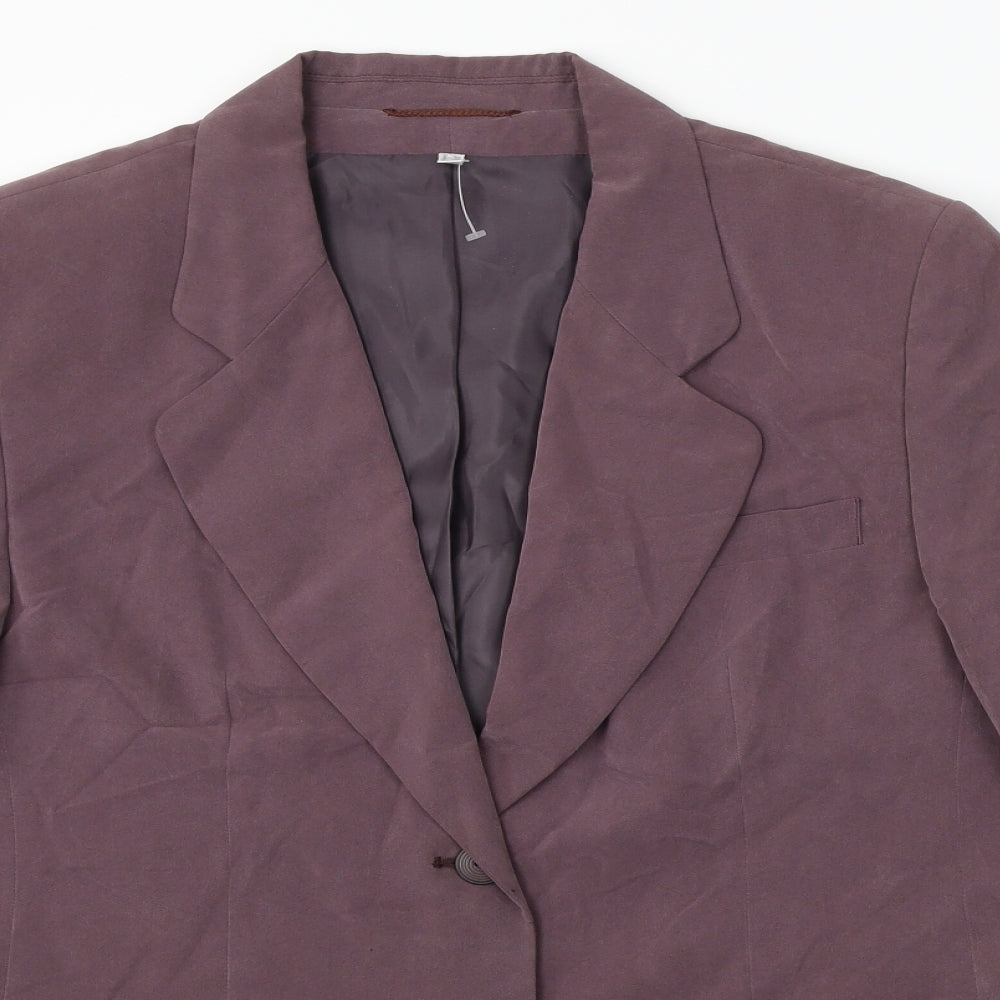 Preworn  Womens Purple   Jacket Blazer Size 14